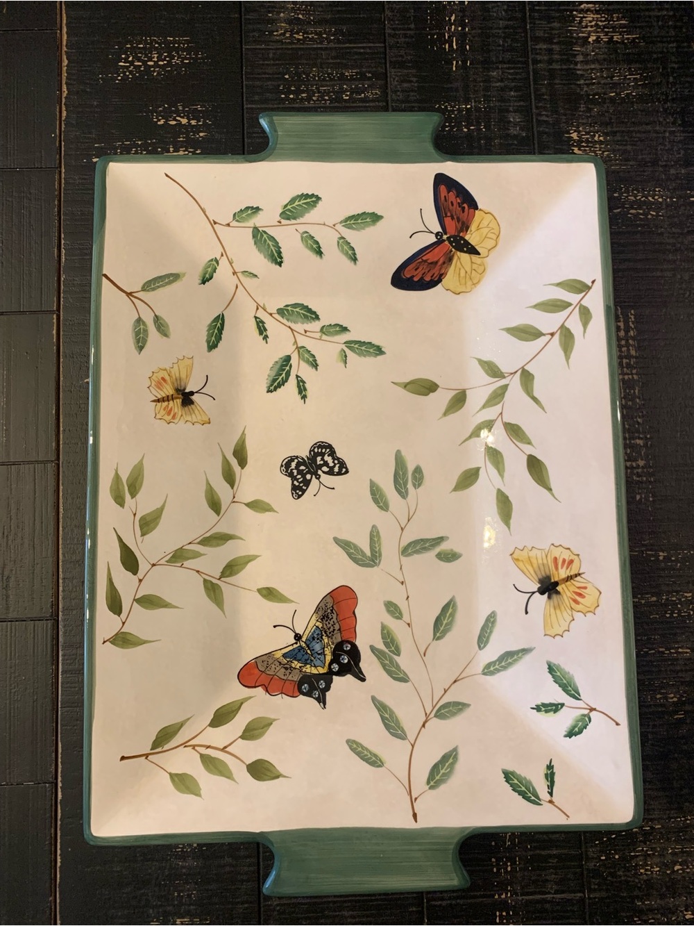 Rectangular Butterfly Serving Platter 19” X 13” By Sakura By Oneida Vintage NEW